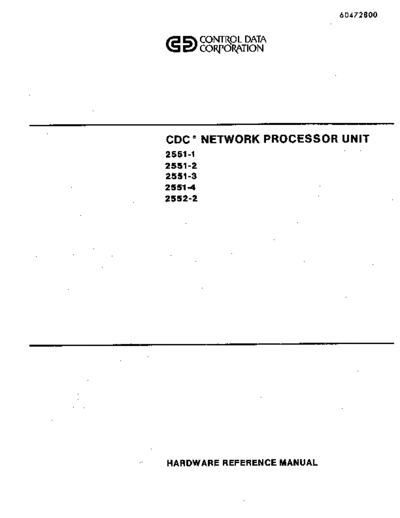 cdc 60472800D 2551 Network Processor Unit Hardware Reference Mar83 . Rare and Ancient Equipment cdc cyber comm 2550 60472800D_2551_Network_Processor_Unit_Hardware_Reference_Mar83.pdf