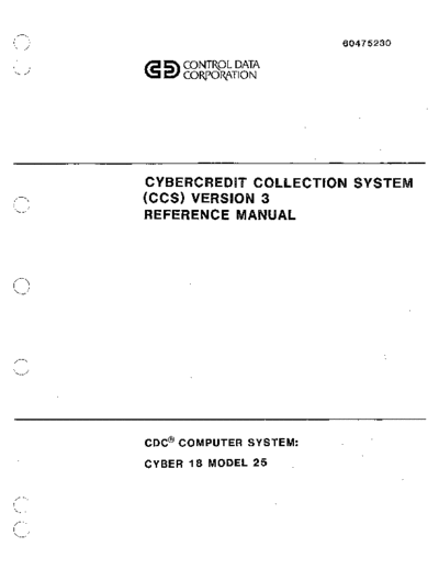 cdc 60475230A Cybercredit Collection System Version 3 Reference May80 . Rare and Ancient Equipment cdc 1700 cyber_18 applications 60475230A_Cybercredit_Collection_System_Version_3_Reference_May80.pdf