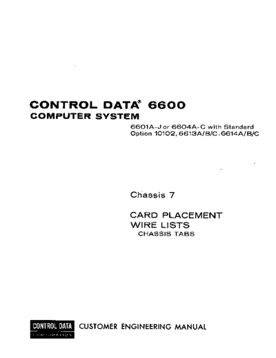 cdc 63017300N 6600 Chassis Tabs 07 Jun68  . Rare and Ancient Equipment cdc cyber cyber_70 fieldEngr 63017300N_6600_Chassis_Tabs_07_Jun68.pdf