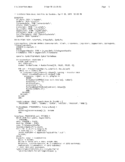 xerox ListerInterface.mesa Sep78  xerox mesa 4.0_1978 listing Mesa_4_Lister ListerInterface.mesa_Sep78.pdf