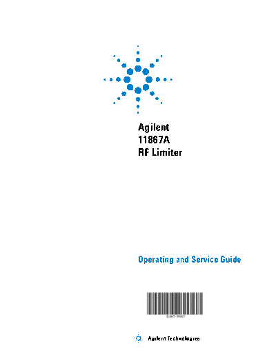 Agilent 11867-90005 11867A RF Limiter Operating and Service Guide [10]  Agilent 11867-90005 11867A RF Limiter Operating and Service Guide [10].pdf