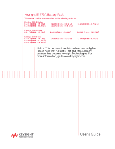 Agilent E1779-90017 E1779A Battery Pack User 2527s Guide [36]  Agilent E1779-90017 E1779A Battery Pack User_2527s Guide [36].pdf