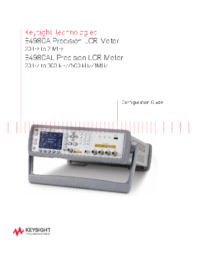 Agilent E4980A Precision LCR Meter 252C 20 Hz to 2 MHz - Configuration Guide 5989-8321EN c20140717 [12]  Agilent E4980A Precision LCR Meter_252C 20 Hz to 2 MHz - Configuration Guide 5989-8321EN c20140717 [12].pdf