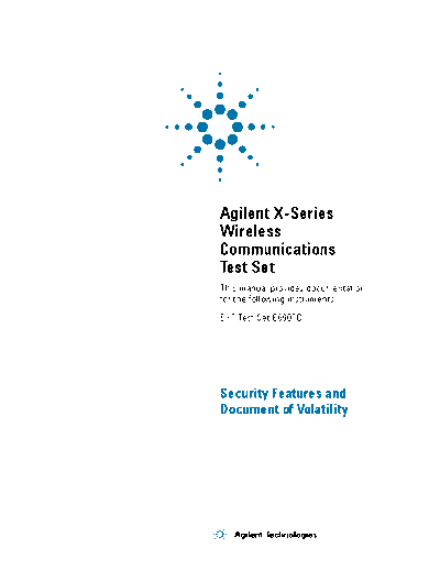 Agilent E6607C Wireless Communications Test Set Security Features and Certificate of Volatility E6607-90047   Agilent E6607C Wireless Communications Test Set Security Features and Certificate of Volatility E6607-90047 c20130208 [44].pdf