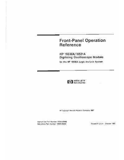 Agilent HP 16530A 16531A Front Panel Reference  Agilent HP 16530A 16531A Front Panel Reference.pdf