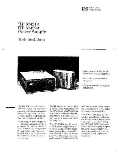 Agilent HP 87422A  252C87421A Technical Data  Agilent HP 87422A _252C87421A Technical Data.pdf