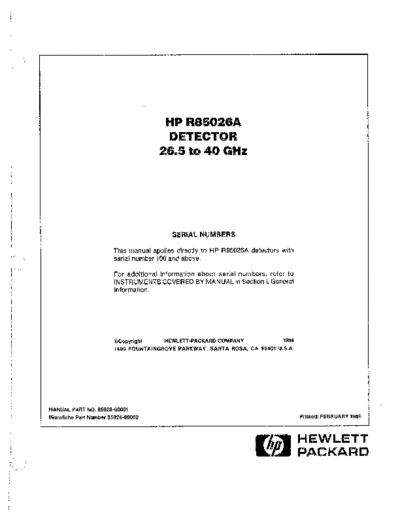 Agilent HP R85026A Operating & Service  Agilent HP R85026A Operating & Service.pdf