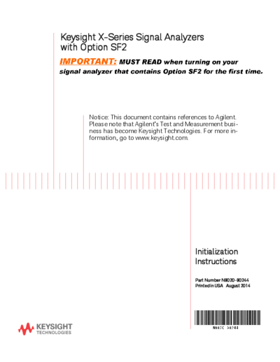 Agilent N9020-90244 X-Series Signal Analyzers with Option SF2 Initialization Instructions [6]  Agilent N9020-90244 X-Series Signal Analyzers with Option SF2 Initialization Instructions [6].pdf