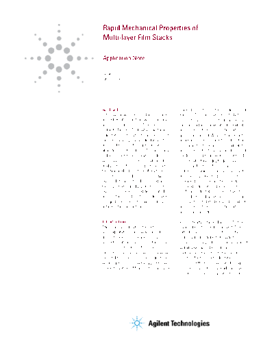 Agilent Rapid Mechanical Properties of Multi-layer Film Stacks - Application Note 5991-4077EN c20140318 [8]  Agilent Rapid Mechanical Properties of Multi-layer Film Stacks - Application Note 5991-4077EN c20140318 [8].pdf