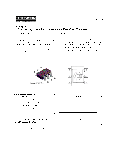 Fairchild Semiconductor ndc651n  . Electronic Components Datasheets Active components Transistors Fairchild Semiconductor ndc651n.pdf