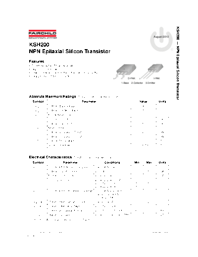 Fairchild Semiconductor ksh200  . Electronic Components Datasheets Active components Transistors Fairchild Semiconductor ksh200.pdf