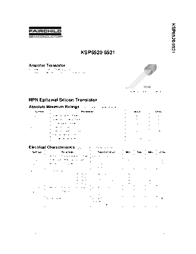 Fairchild Semiconductor ksp6520 ksp6521  . Electronic Components Datasheets Active components Transistors Fairchild Semiconductor ksp6520_ksp6521.pdf