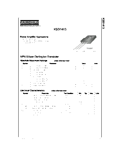 Fairchild Semiconductor ksd1413  . Electronic Components Datasheets Active components Transistors Fairchild Semiconductor ksd1413.pdf