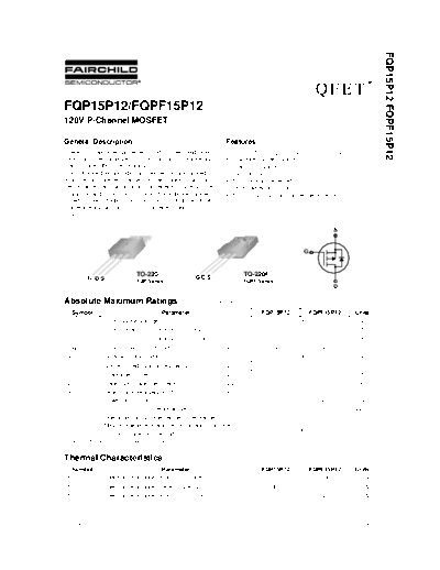 Fairchild Semiconductor fqp15p12 fqpf15p12  . Electronic Components Datasheets Active components Transistors Fairchild Semiconductor fqp15p12_fqpf15p12.pdf