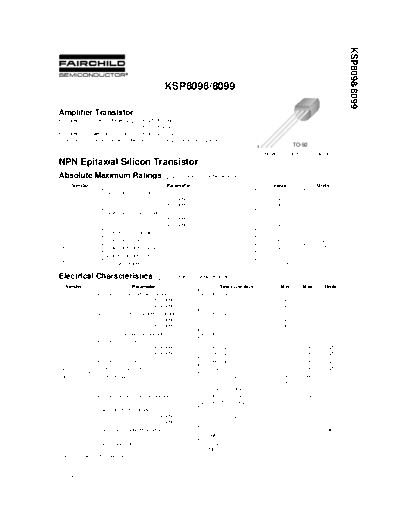 Fairchild Semiconductor ksp8098 ksp8099  . Electronic Components Datasheets Active components Transistors Fairchild Semiconductor ksp8098_ksp8099.pdf