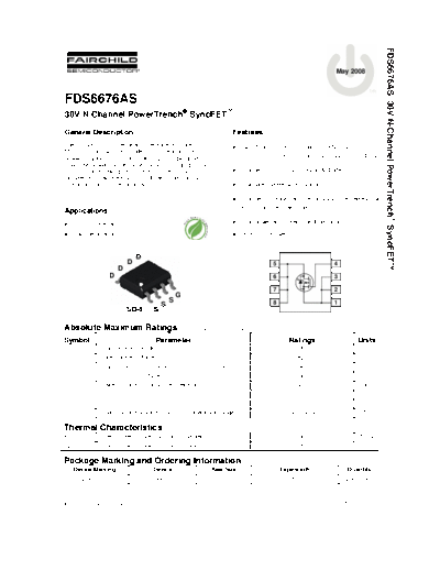 Fairchild Semiconductor fds6676as  . Electronic Components Datasheets Active components Transistors Fairchild Semiconductor fds6676as.pdf