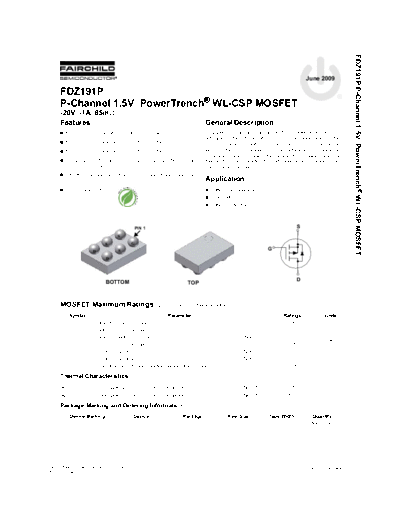 Fairchild Semiconductor fdz191p  . Electronic Components Datasheets Active components Transistors Fairchild Semiconductor fdz191p.pdf