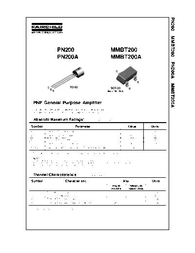 Fairchild Semiconductor pn200-a mmbt200-a  . Electronic Components Datasheets Active components Transistors Fairchild Semiconductor pn200-a_mmbt200-a.pdf