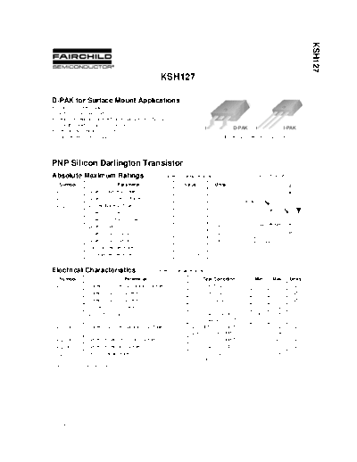 Fairchild Semiconductor ksh127  . Electronic Components Datasheets Active components Transistors Fairchild Semiconductor ksh127.pdf