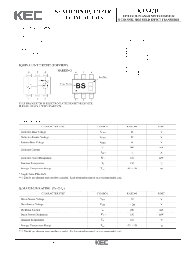 KEC ktx421u  . Electronic Components Datasheets Active components Transistors KEC ktx421u.pdf