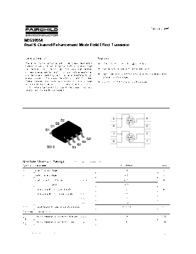 Fairchild Semiconductor nds9956a  . Electronic Components Datasheets Active components Transistors Fairchild Semiconductor nds9956a.pdf