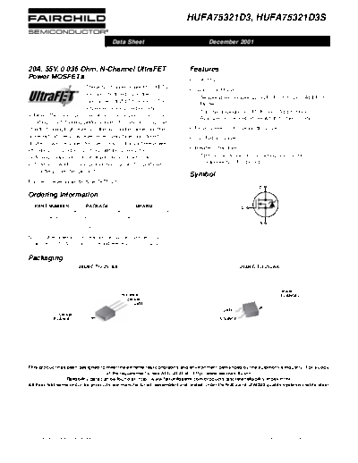 Fairchild Semiconductor hufa75321d3 hufa75321d3s  . Electronic Components Datasheets Active components Transistors Fairchild Semiconductor hufa75321d3_hufa75321d3s.pdf