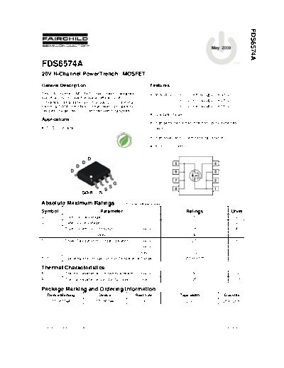 Fairchild Semiconductor fds6574a  . Electronic Components Datasheets Active components Transistors Fairchild Semiconductor fds6574a.pdf