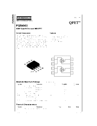 Fairchild Semiconductor fqs4903  . Electronic Components Datasheets Active components Transistors Fairchild Semiconductor fqs4903.pdf