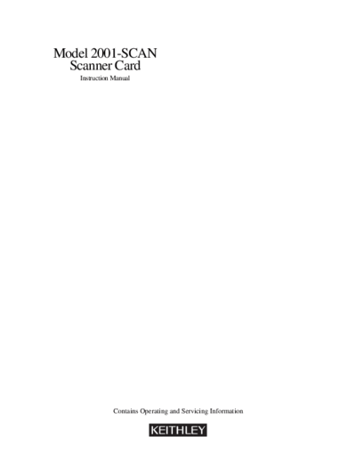 Keithley 2001 SCAN 901 01C  Keithley 2001M CDROM Digital Multimeters - Data Acquisition - Switch Systems Product Information CD_Content pdfs 2001_SCAN_901_01C.pdf