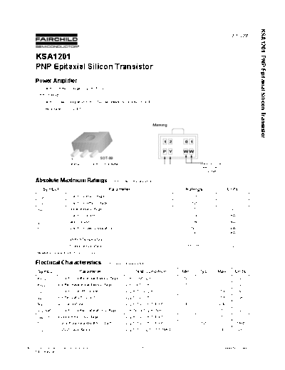 Fairchild Semiconductor ksa1201  . Electronic Components Datasheets Active components Transistors Fairchild Semiconductor ksa1201.pdf