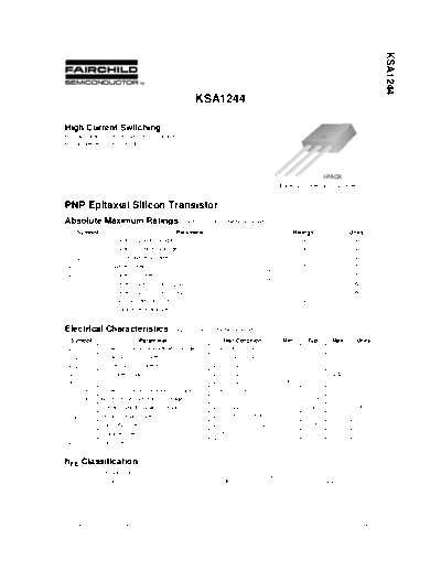 Fairchild Semiconductor ksa1244  . Electronic Components Datasheets Active components Transistors Fairchild Semiconductor ksa1244.pdf