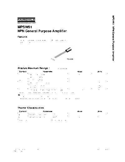 Fairchild Semiconductor mpsw01  . Electronic Components Datasheets Active components Transistors Fairchild Semiconductor mpsw01.pdf