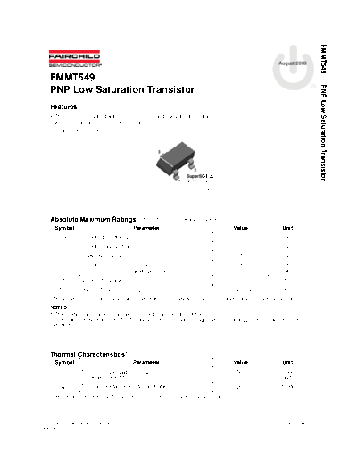 Fairchild Semiconductor fmmt549  . Electronic Components Datasheets Active components Transistors Fairchild Semiconductor fmmt549.pdf