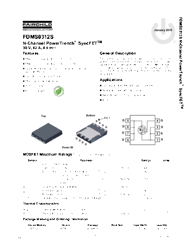 Fairchild Semiconductor fdms0312s  . Electronic Components Datasheets Active components Transistors Fairchild Semiconductor fdms0312s.pdf