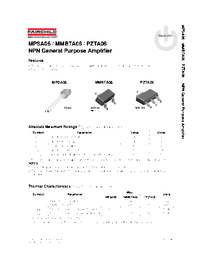 Fairchild Semiconductor mpsa06 mmbta06 pzta06 . Electronic Components Datasheets Active components Transistors Fairchild Semiconductor mpsa06_mmbta06_pzta06.pdf