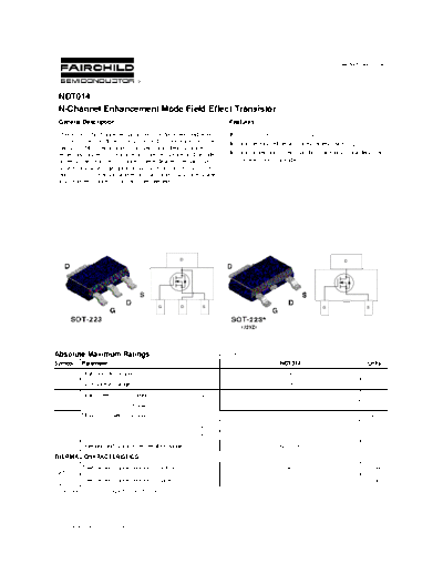 Fairchild Semiconductor ndt014  . Electronic Components Datasheets Active components Transistors Fairchild Semiconductor ndt014.pdf