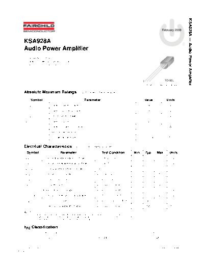 Fairchild Semiconductor ksa928a  . Electronic Components Datasheets Active components Transistors Fairchild Semiconductor ksa928a.pdf