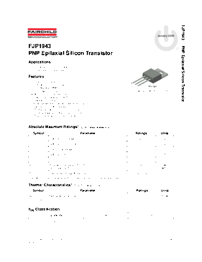 Fairchild Semiconductor fjpf1943  . Electronic Components Datasheets Active components Transistors Fairchild Semiconductor fjpf1943.pdf