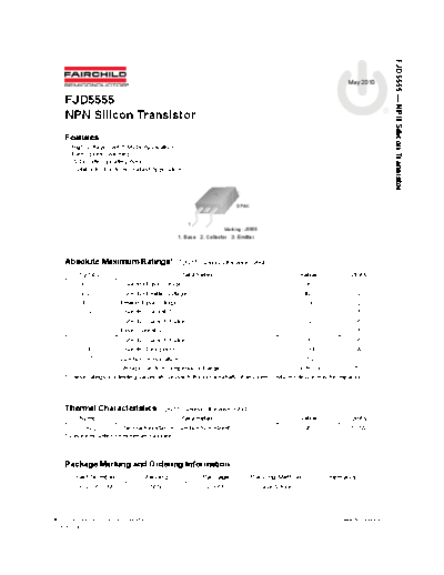 Fairchild Semiconductor fjd5555  . Electronic Components Datasheets Active components Transistors Fairchild Semiconductor fjd5555.pdf