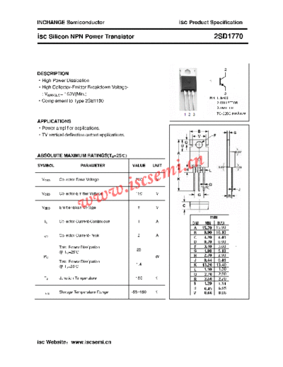 Inchange Semiconductor 2sd1770  . Electronic Components Datasheets Active components Transistors Inchange Semiconductor 2sd1770.pdf