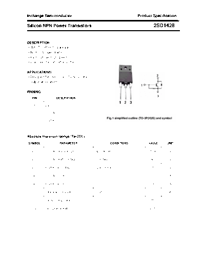 Inchange Semiconductor 2sd1428  . Electronic Components Datasheets Active components Transistors Inchange Semiconductor 2sd1428.pdf