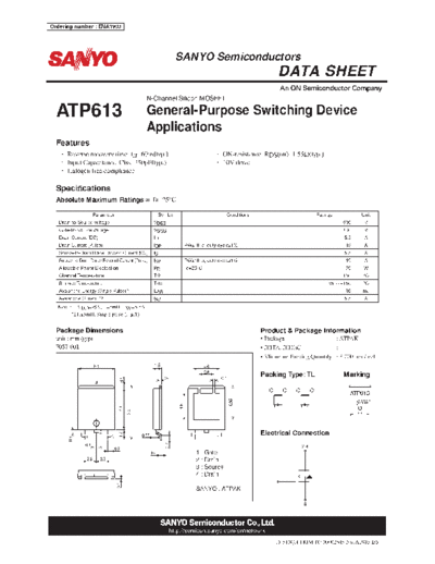 Sanyo atp613  . Electronic Components Datasheets Active components Transistors Sanyo atp613.pdf