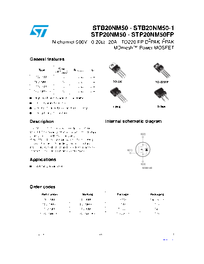 ST b20nm50  b20nm50-1  p20nm50  p20nm50fp  . Electronic Components Datasheets Active components Transistors ST stb20nm50_stb20nm50-1_stp20nm50_stp20nm50fp.pdf