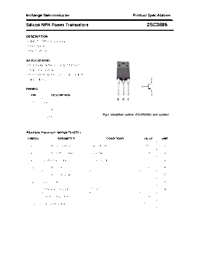 Inchange Semiconductor 2sc3886  . Electronic Components Datasheets Active components Transistors Inchange Semiconductor 2sc3886.pdf