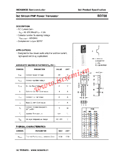 Inchange Semiconductor bd788  . Electronic Components Datasheets Active components Transistors Inchange Semiconductor bd788.pdf