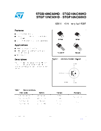 ST gb10nc60hd  gd10nc60hd  gf10nc60hd  gp10nc60hd  . Electronic Components Datasheets Active components Transistors ST stgb10nc60hd_stgd10nc60hd_stgf10nc60hd_stgp10nc60hd.pdf