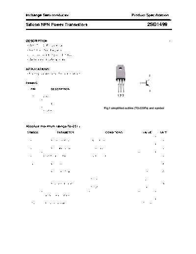 Inchange Semiconductor 2sd1499  . Electronic Components Datasheets Active components Transistors Inchange Semiconductor 2sd1499.pdf