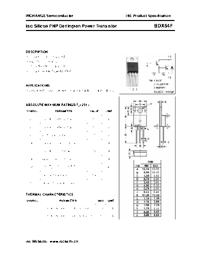 Inchange Semiconductor bdx54f  . Electronic Components Datasheets Active components Transistors Inchange Semiconductor bdx54f.pdf