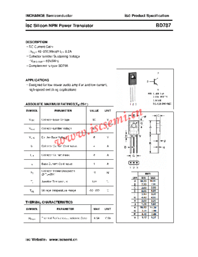 Inchange Semiconductor bd787  . Electronic Components Datasheets Active components Transistors Inchange Semiconductor bd787.pdf
