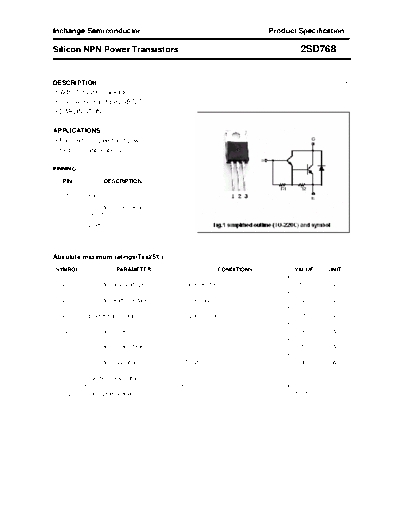 Inchange Semiconductor 2sd768  . Electronic Components Datasheets Active components Transistors Inchange Semiconductor 2sd768.pdf